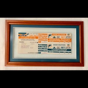 Miami Dolphins 1977 Ghost tickets framed